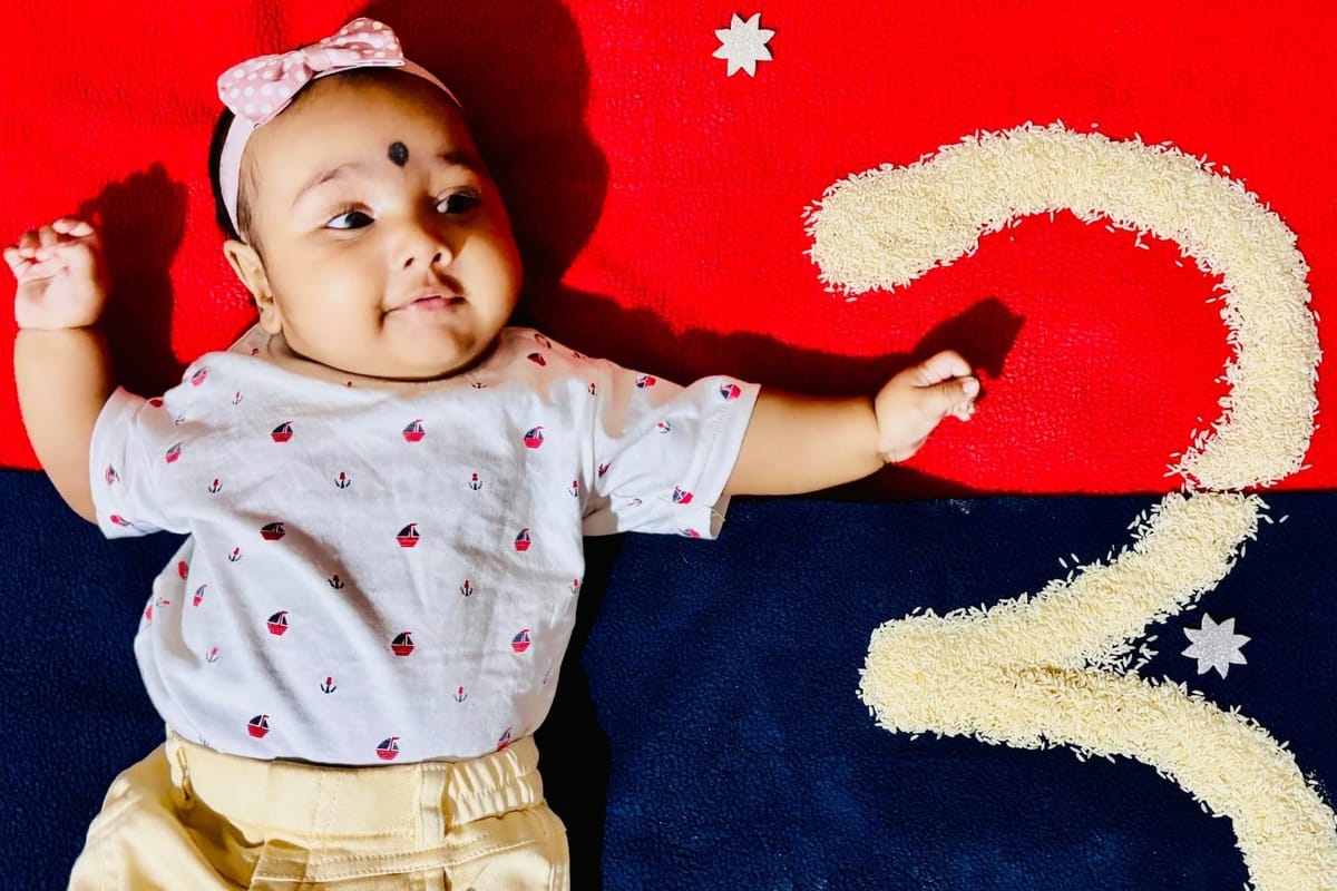 Anika’s Third-Month Celebration: A Starry Night with a Rice Twist