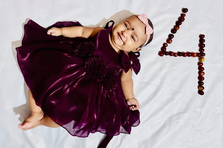 Anika Turns Four Months Old, A Grape-Sweet Memory